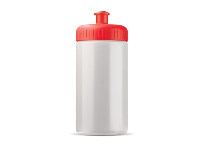 Bidon de sport personnalisable bioplastique 500ml Blanc / Rouge